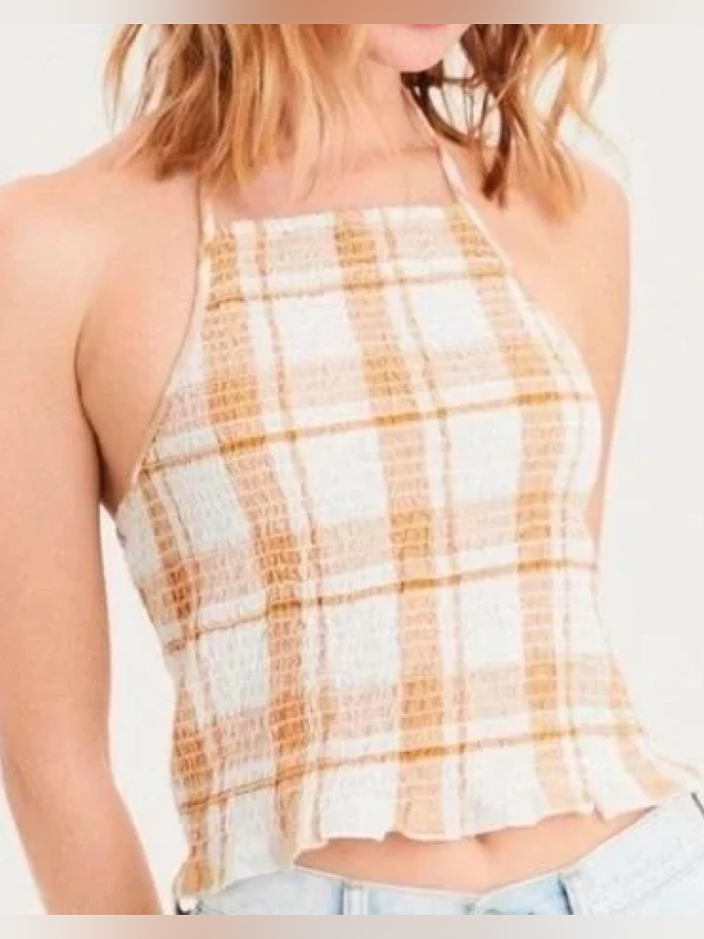 AEO Plaid Halter Top